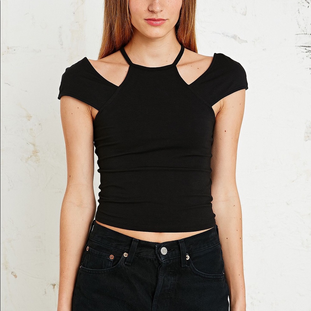Silence + Noise Black Crop Top